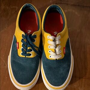Vans Yellow and Teal Men's Shoes